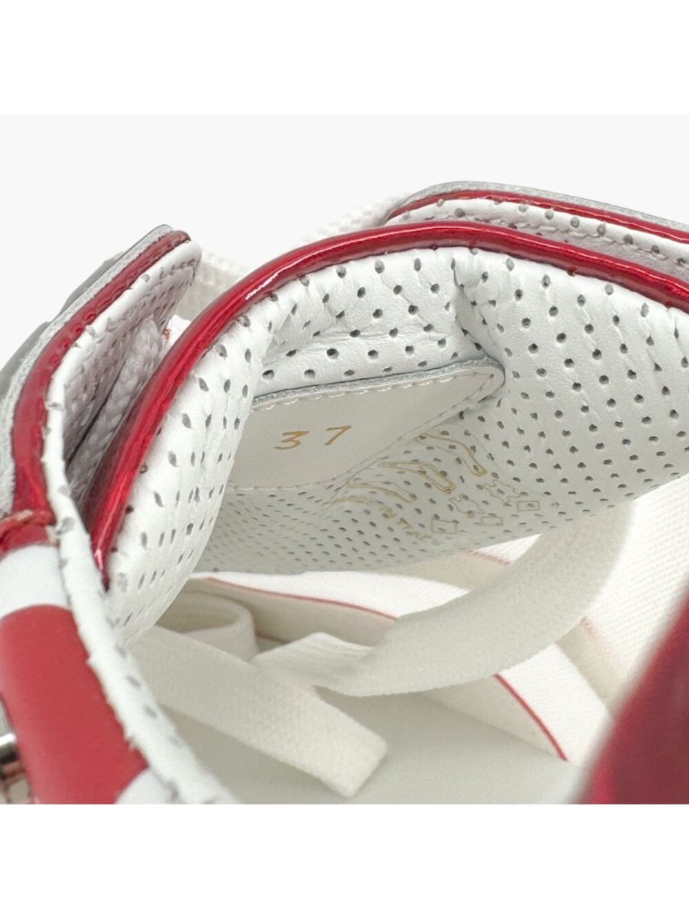 Christian Louboutin Sharkina Sneakers White Red Shark Size 37 US 7 Women's - Picture 14 of 15